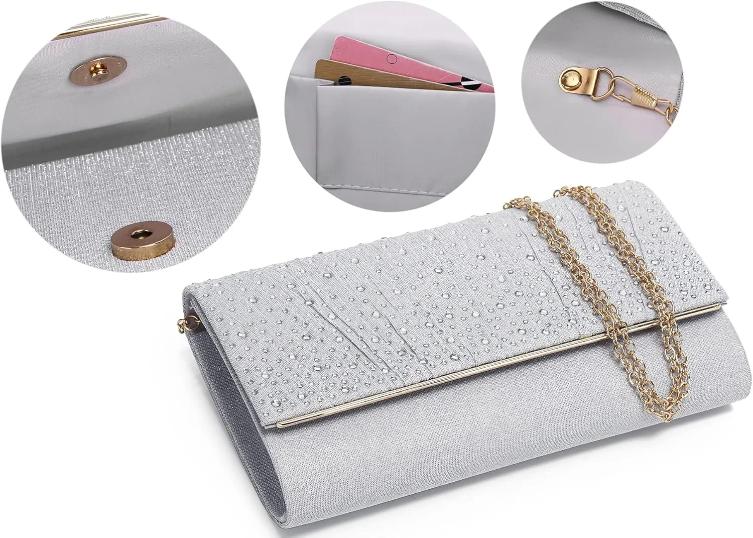 Rhinestone Clutch Purses for Women Purses and Handbags Formal Wedding Party Prom Purse Money Bags Christmas gift.