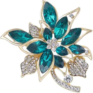 Rhinestone Flower Brooch Colourful Crystal Flower Brooch Big Large Bouquet Brooch Pin Wedding Ball Birthday Party Brooch Elegant Clothing Hat Bag Accessories Jewelly for Women