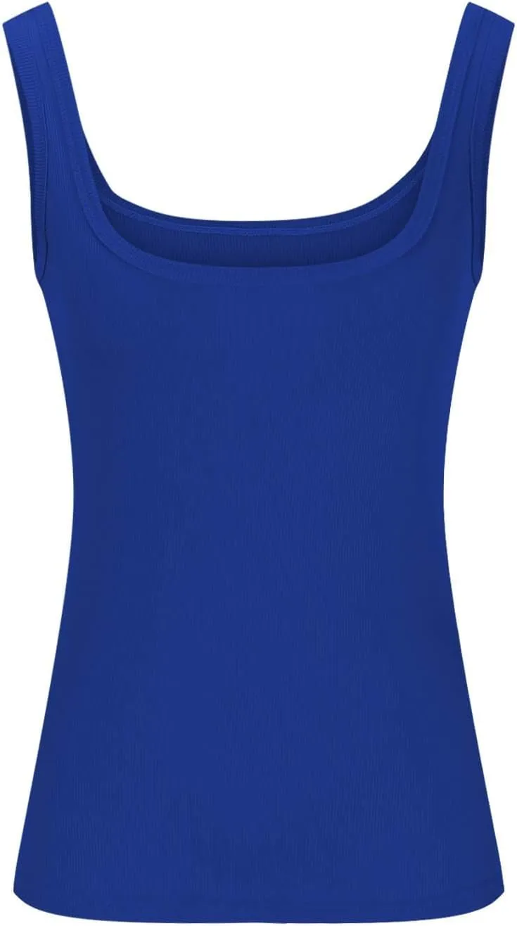 Ribbed Tank Tops for Women Sleeveless Compression T Shirt Lightweight Workout Shirts Slim Fit Scoop Neck Camisole