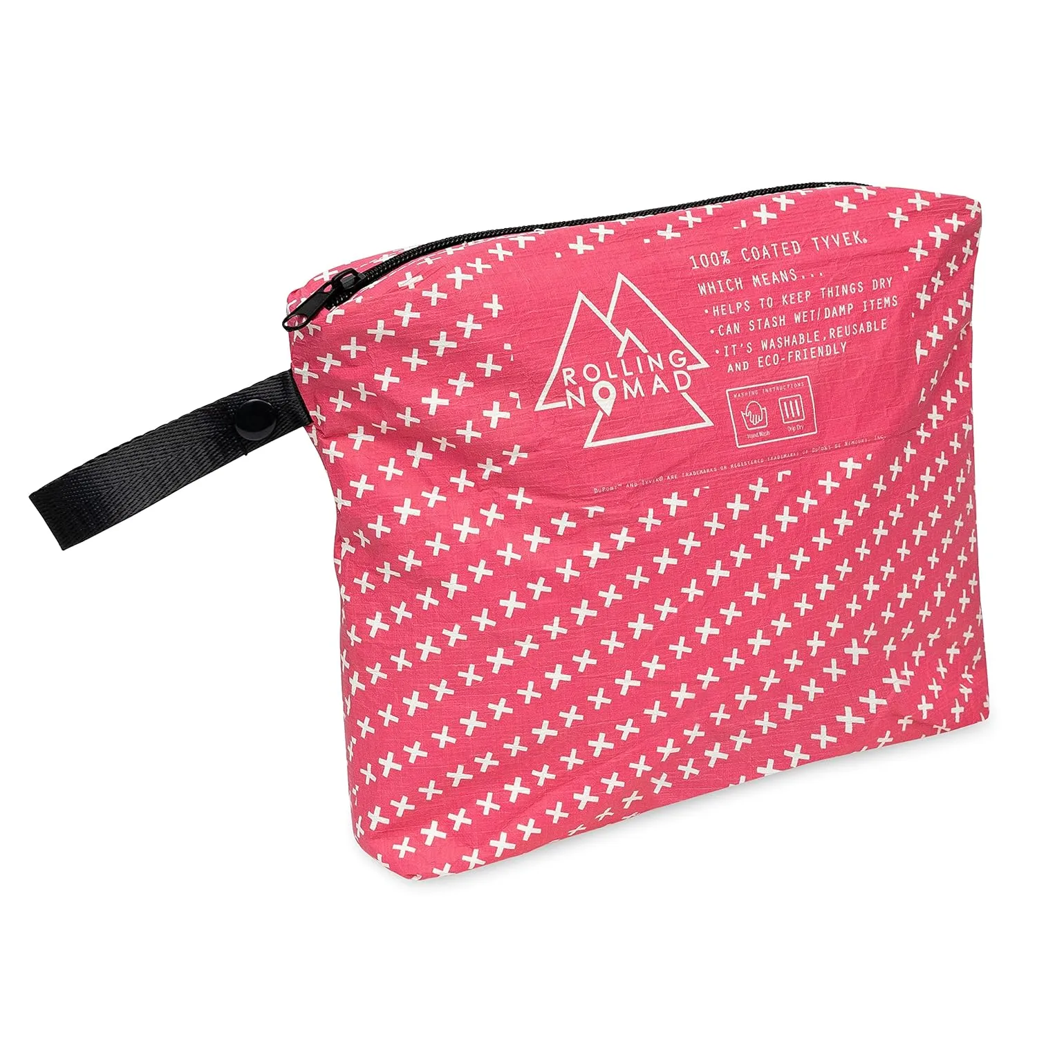 Rolling Nomad Tyvek Zippered Pouch, Wet Bikini Bag, Travel, Toiletry, Pool, Beach Essential, Waterproof, Summer Must Haves, 11.5x8.5x2 (Medium)