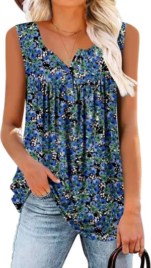 ROSELINLIN Womens Tank Tops and Short Sleeve Floral Summer Tops