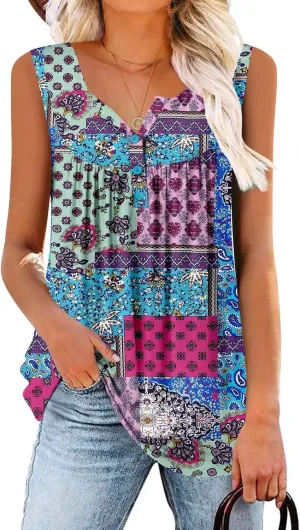 ROSELINLIN Womens Tank Tops and Short Sleeve Floral Summer Tops