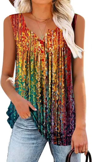 ROSELINLIN Womens Tank Tops and Short Sleeve Floral Summer Tops