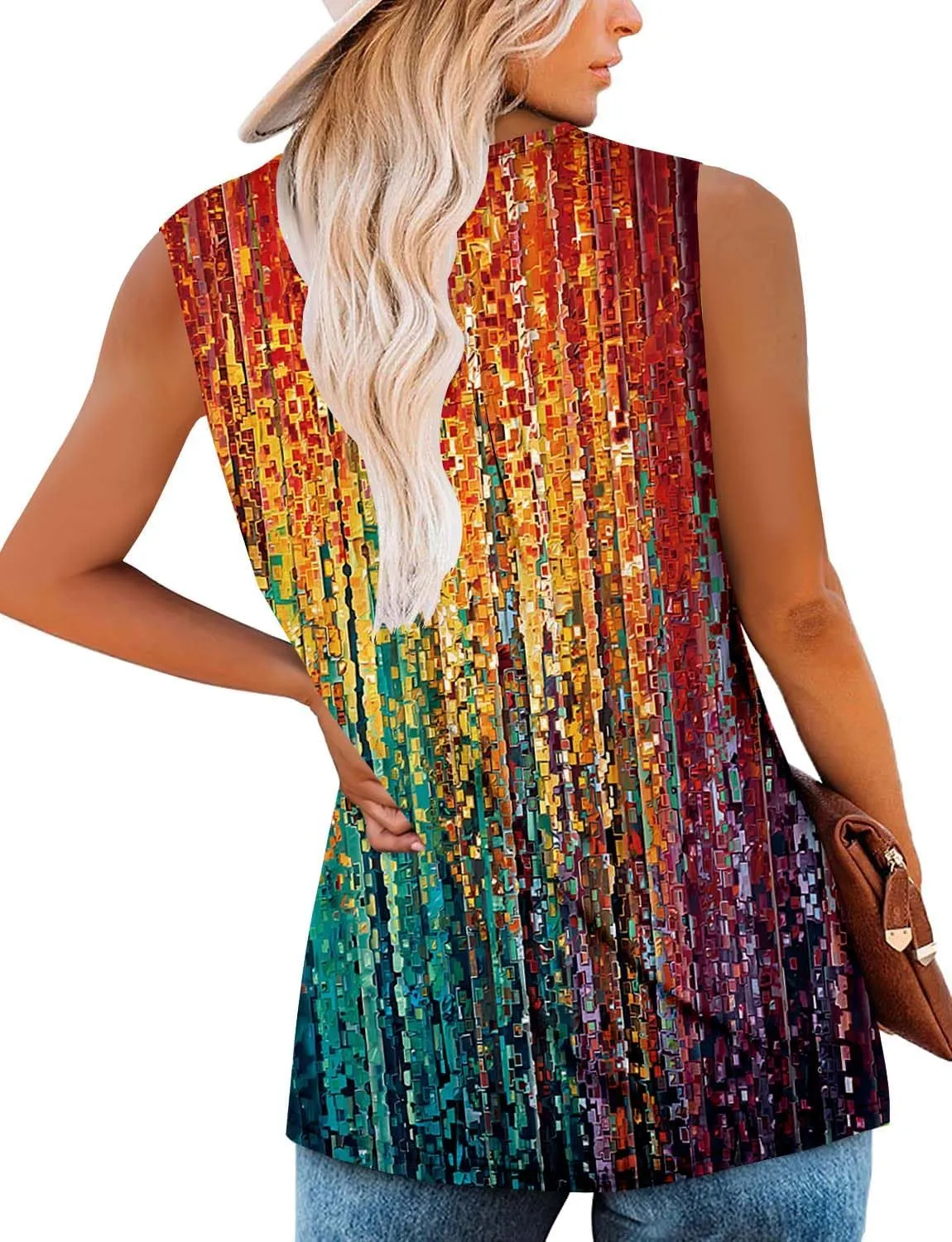 ROSELINLIN Womens Tank Tops and Short Sleeve Floral Summer Tops