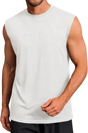 Runcati Mens Workout Tank Tops Sleeveless Muscle Cut Off Shirt Athletic Gym T Shirts