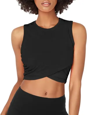 Sanutch Yoga Crop Tops Dance Tops Fitted Workout Crop Tops Yoga Tank Tops Athletic Sports Shirts for Women