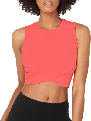 Sanutch Yoga Crop Tops Dance Tops Fitted Workout Crop Tops Yoga Tank Tops Athletic Sports Shirts for Women