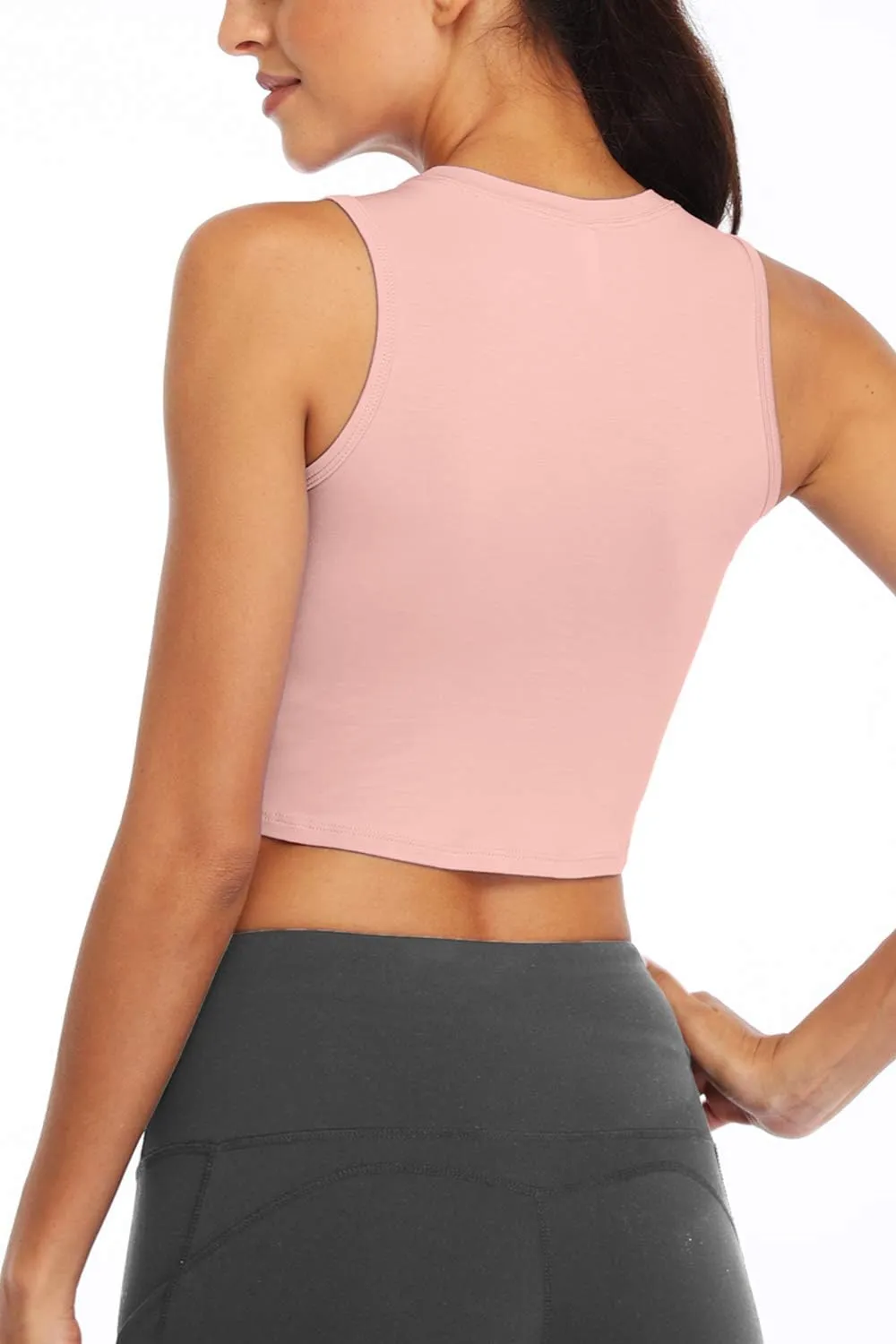 Sanutch Yoga Crop Tops Dance Tops Fitted Workout Crop Tops Yoga Tank Tops Athletic Sports Shirts for Women