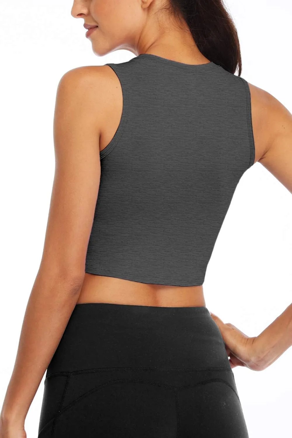 Sanutch Yoga Crop Tops Dance Tops Fitted Workout Crop Tops Yoga Tank Tops Athletic Sports Shirts for Women
