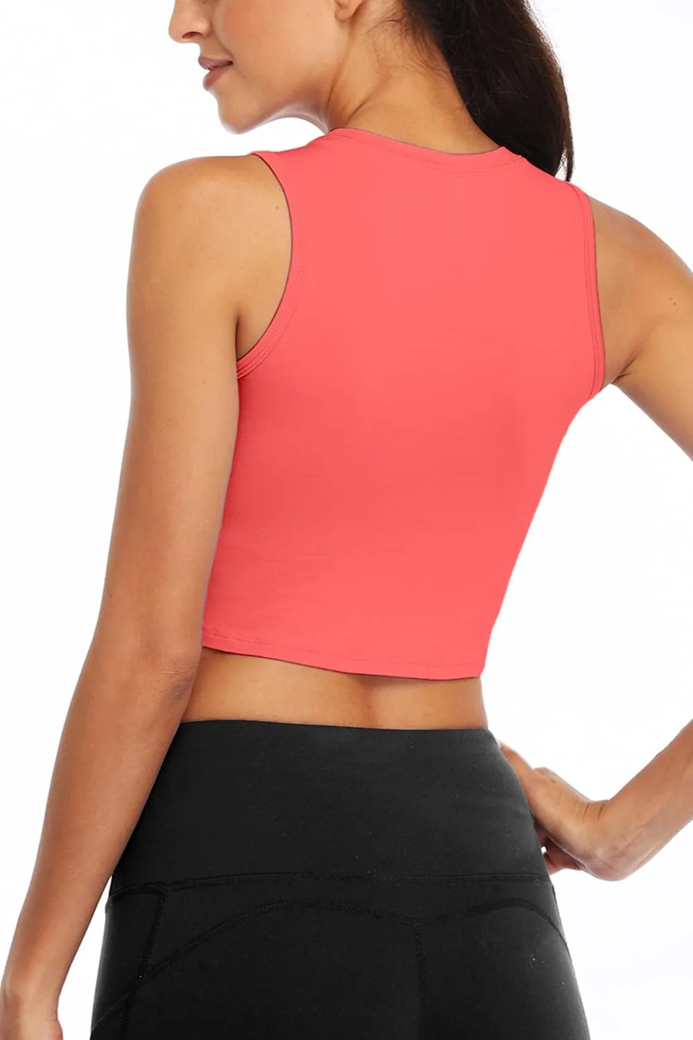 Sanutch Yoga Crop Tops Dance Tops Fitted Workout Crop Tops Yoga Tank Tops Athletic Sports Shirts for Women