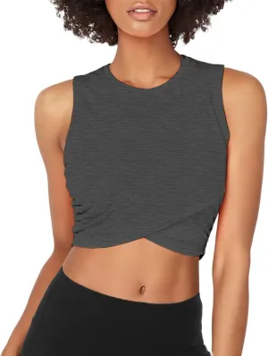 Sanutch Yoga Crop Tops Dance Tops Fitted Workout Crop Tops Yoga Tank Tops Athletic Sports Shirts for Women