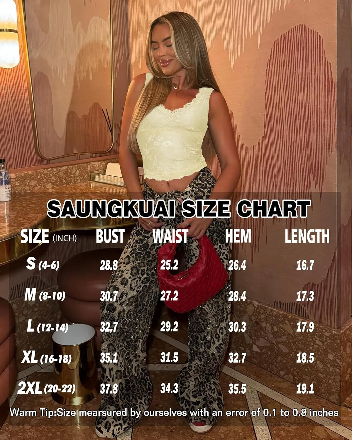 SAUNGKUAI Lace Going Out Tops for Women: V Neck Sleeveless Double Lined Y2K Tank Top Summer Outfits