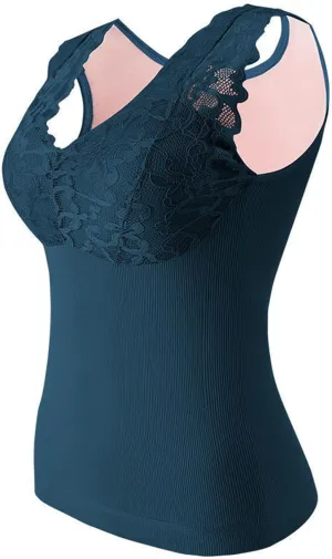 Seamless Tank Tops for Women Sexy Lace Camisole Underwear Tops Compression Slim Shapewear Winter Sleeveless Tops