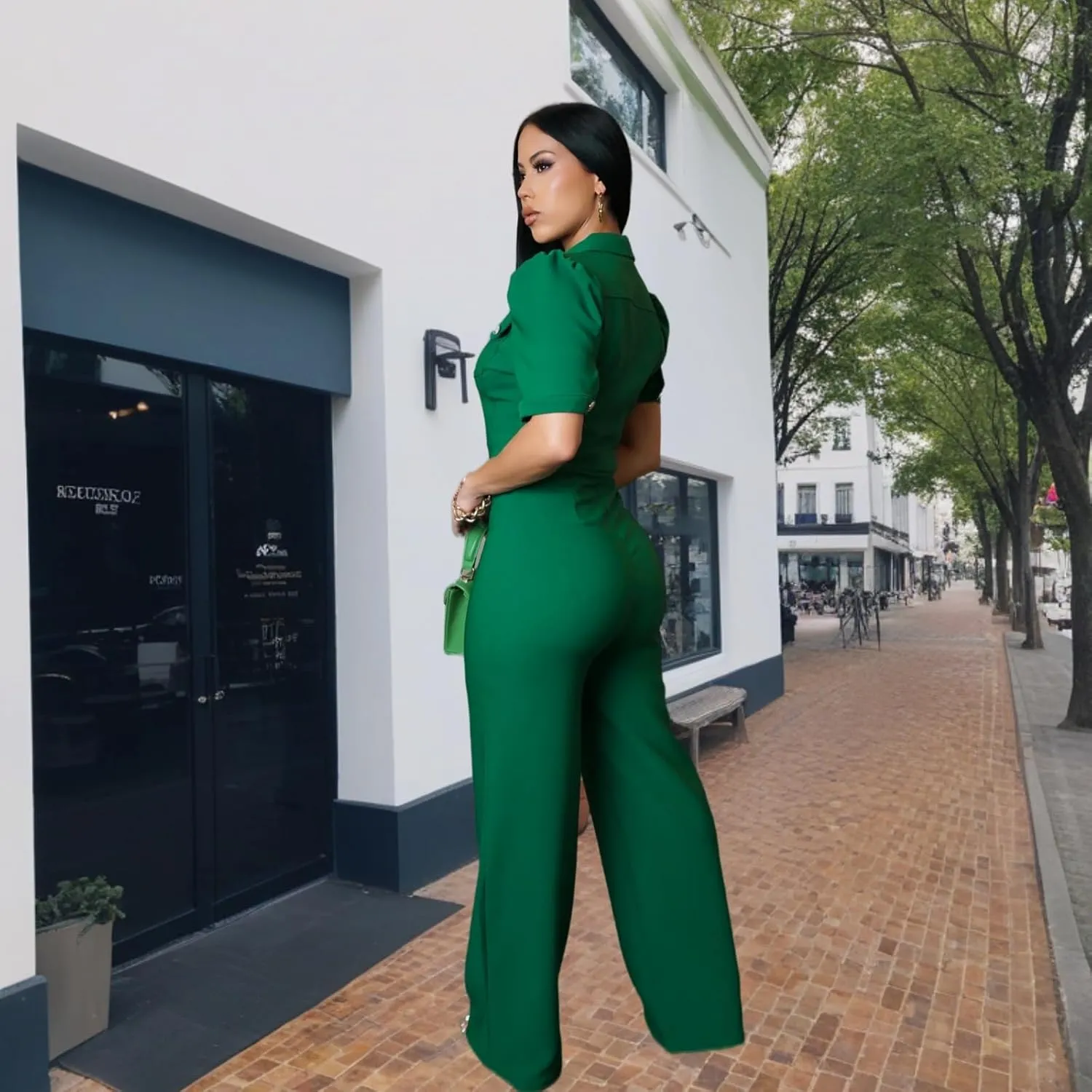 Sexy ladies fashion wide leg elegant club jumpsuit business party jumpsuit