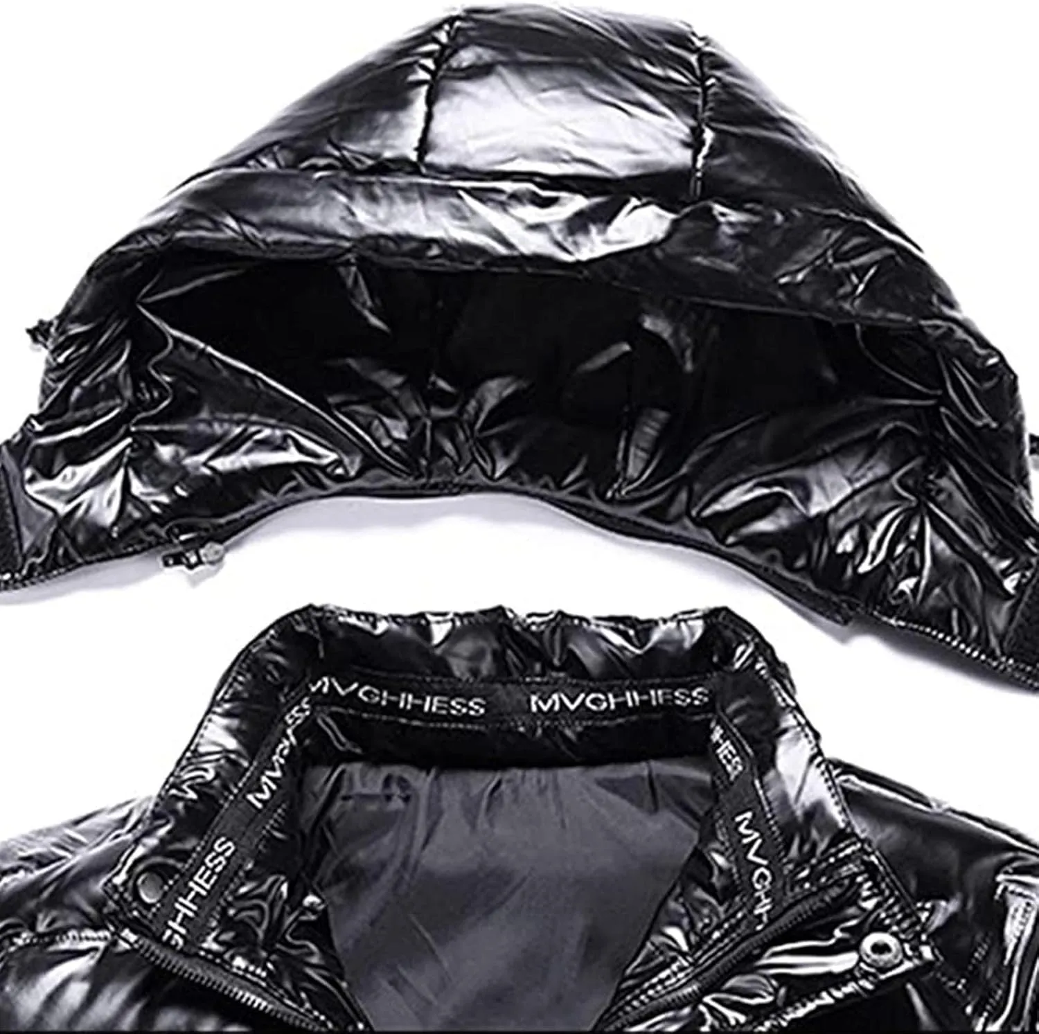 Shiny down Jacket Men Waterproof Reflective Outdoor Coats Lightweight Winter Hoodies Quilted Bomber Puffer Jackets