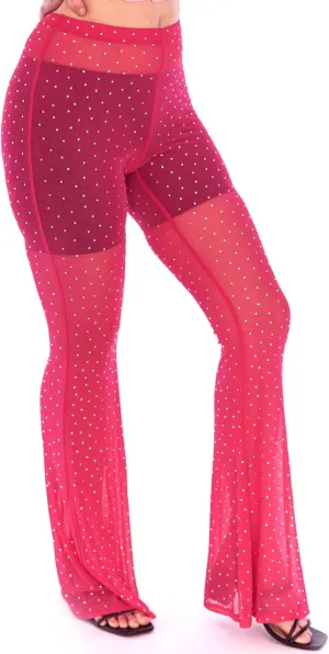 Shop Delfina Women's Print Elastic High Waisted Stretch Flared Leg Yoga Festival Rave Bell Bottoms Pants