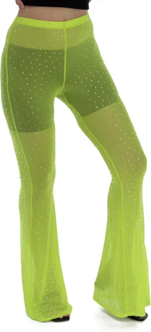 Shop Delfina Women's Print Elastic High Waisted Stretch Flared Leg Yoga Festival Rave Bell Bottoms Pants