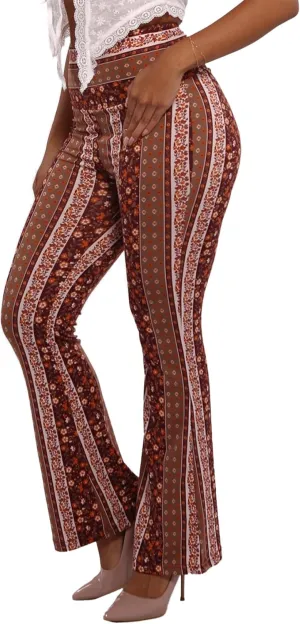 ShoSho Womens Flare Palazzo Pants Casual Boho Bell Bottoms Wide Leg Buttery Soft Bottoms