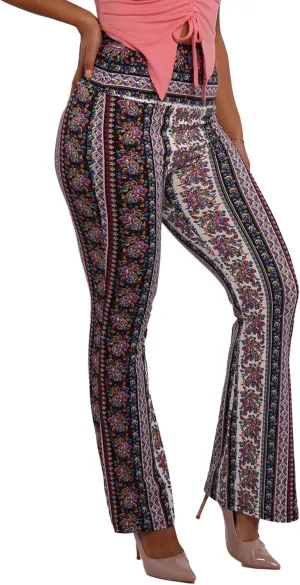 ShoSho Womens Flare Palazzo Pants Casual Boho Bell Bottoms Wide Leg Buttery Soft Bottoms