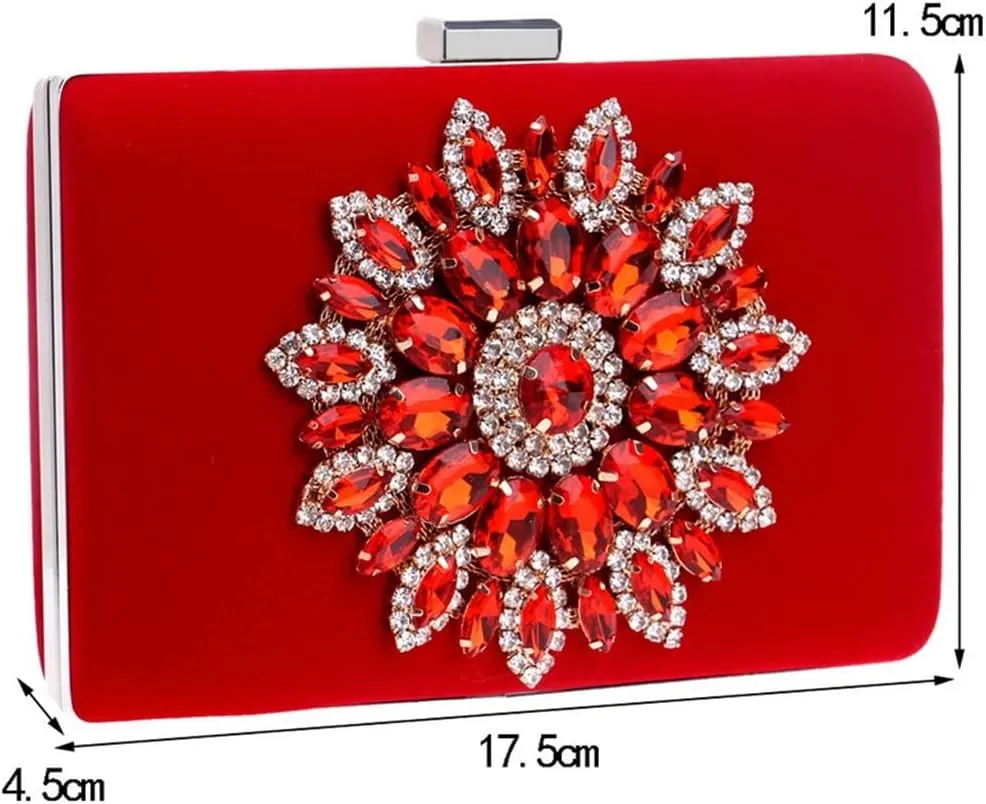 Single Side Sun Diamond Crystal Evening Bags Clutch Bag Clutches Lady Wedding Woman Bag Rhinestones Purse(E)