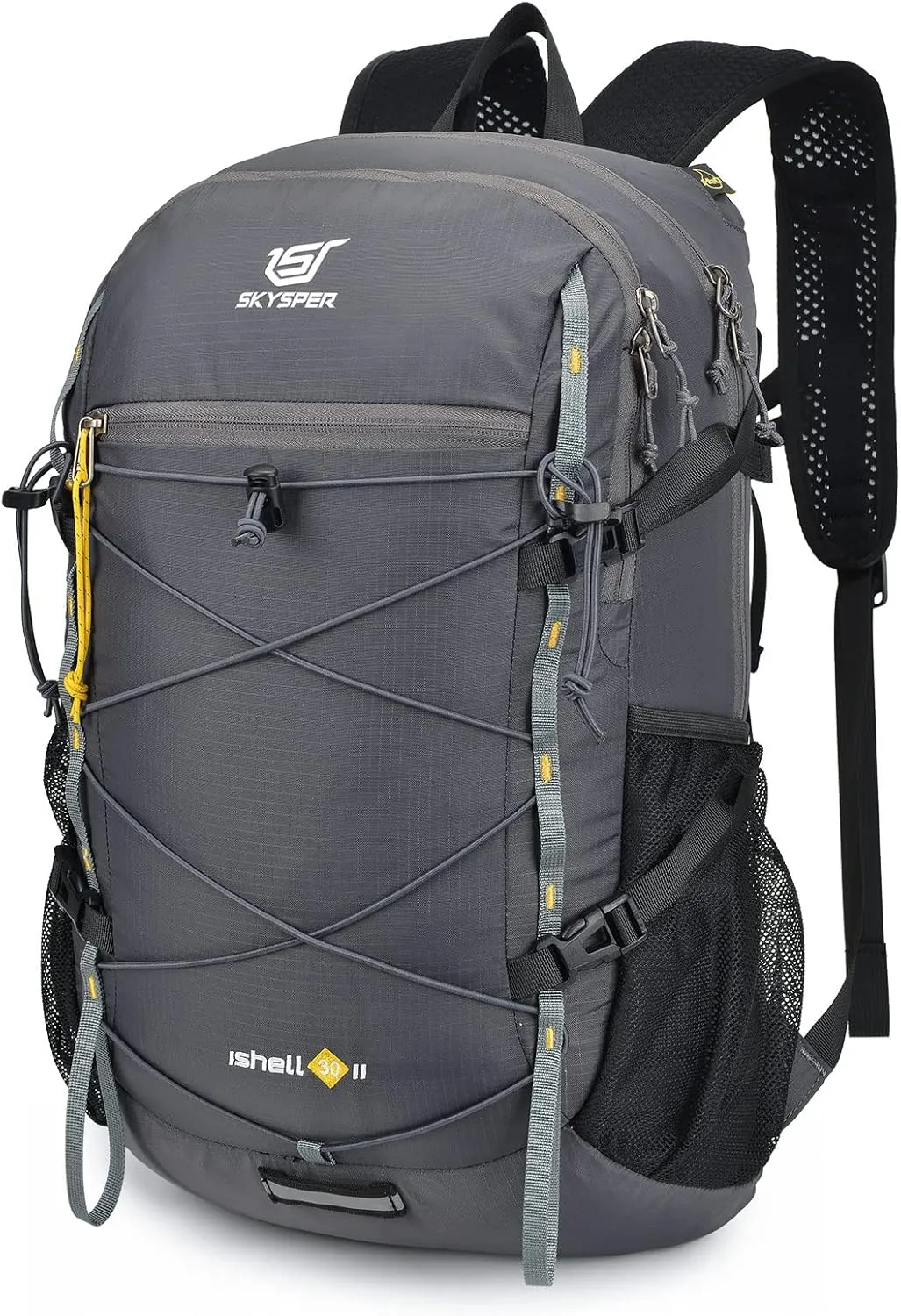 SKYSPER Packable Hiking Backpack 30L Lightweight Daypack Travel Backpacks for Women MenDarkgrey