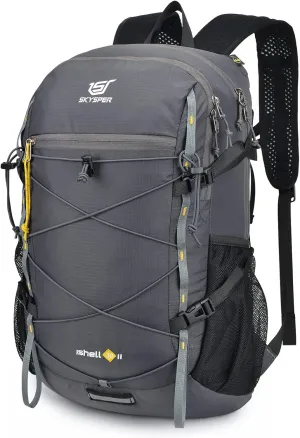 SKYSPER Packable Hiking Backpack 30L Lightweight Daypack Travel Backpacks for Women MenDarkgrey