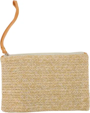 Small Straw Zipper Bag Fashion Phone Case for Lady for Wedding Party Leisure
