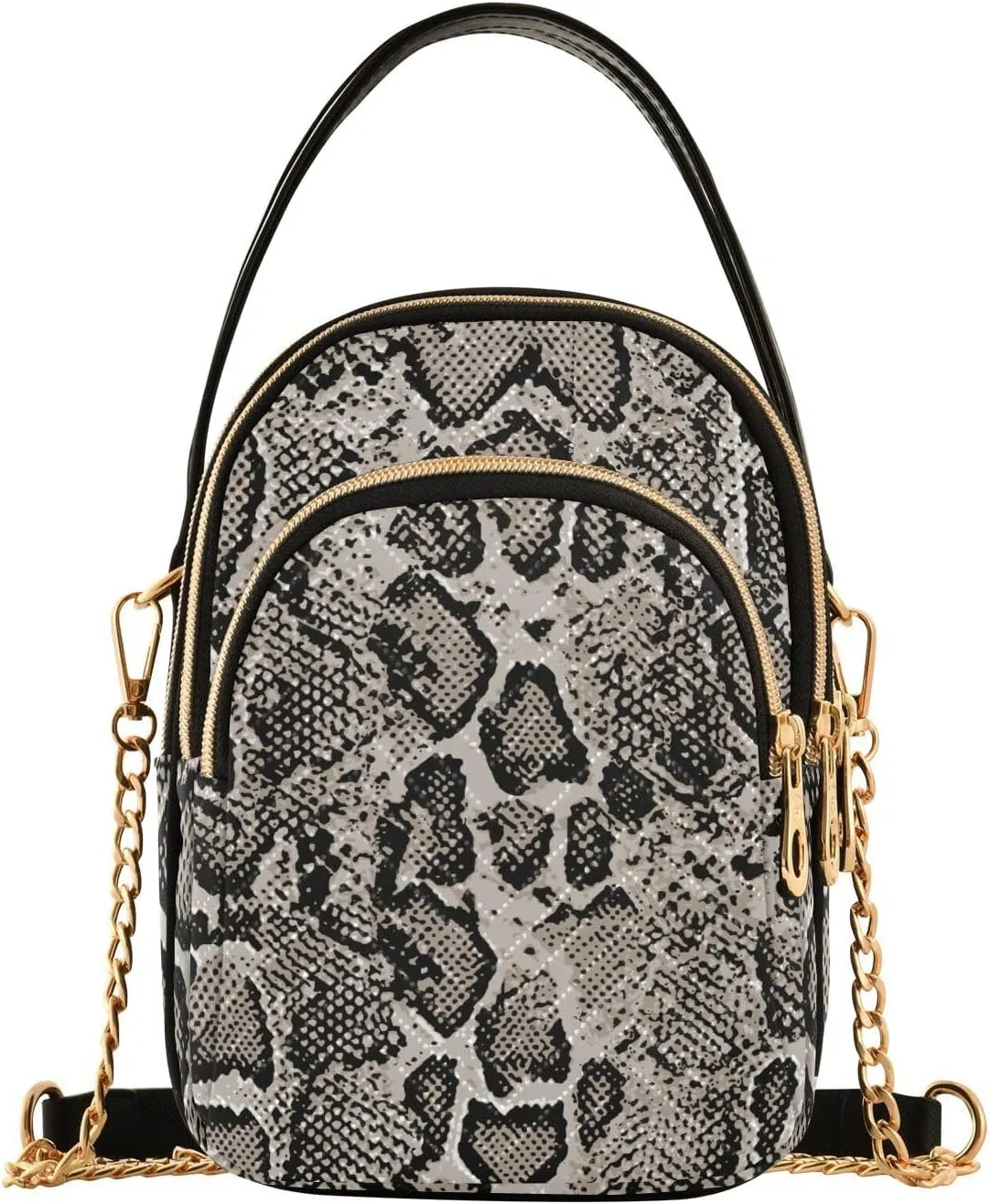 Snake Skin Crossbody Bags for Women Crossbody Purse Bag Handle Satchel with Chain Strap for Travel Women