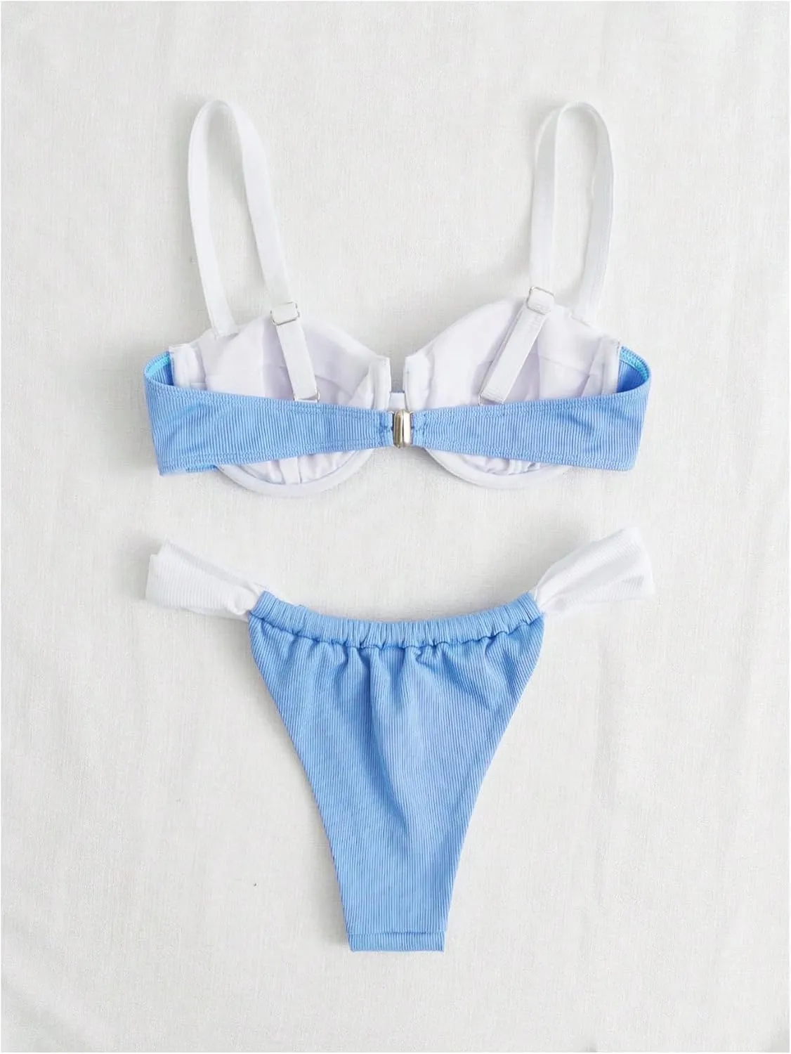 SOLY HUX Women's Color Block Underwire Bikini Sets Bathing Suits Two Piece Swimsuits