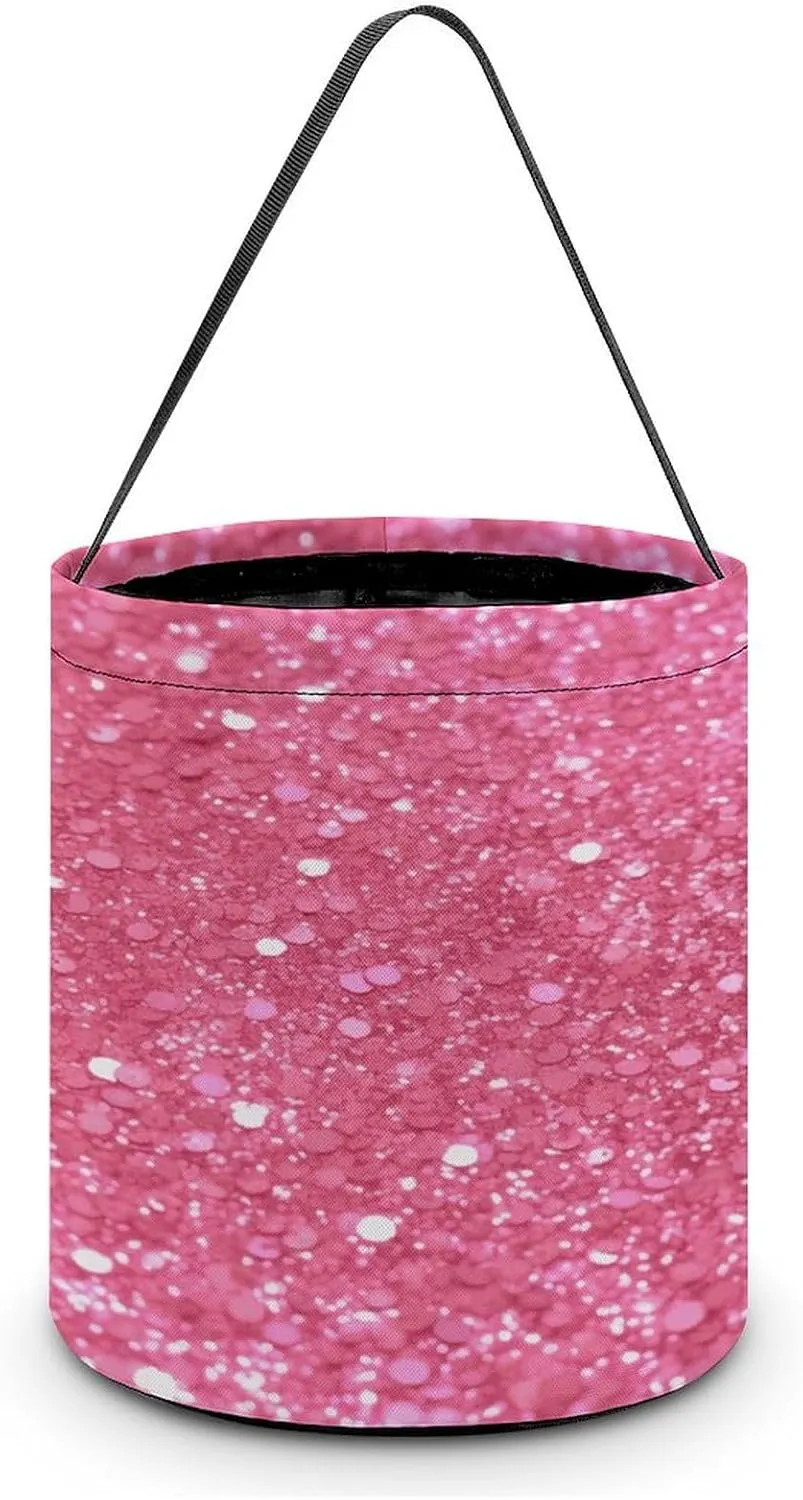 Sparkling Glitter Halloween Tote Candy Bag Candy Basket Candy Bucket Gift Bag for Halloween Party