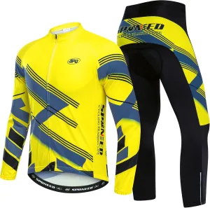 sponeed Men's Cycling Jersey Full Sleeve Riding Wear Long Sleeve T Shirts Pants
