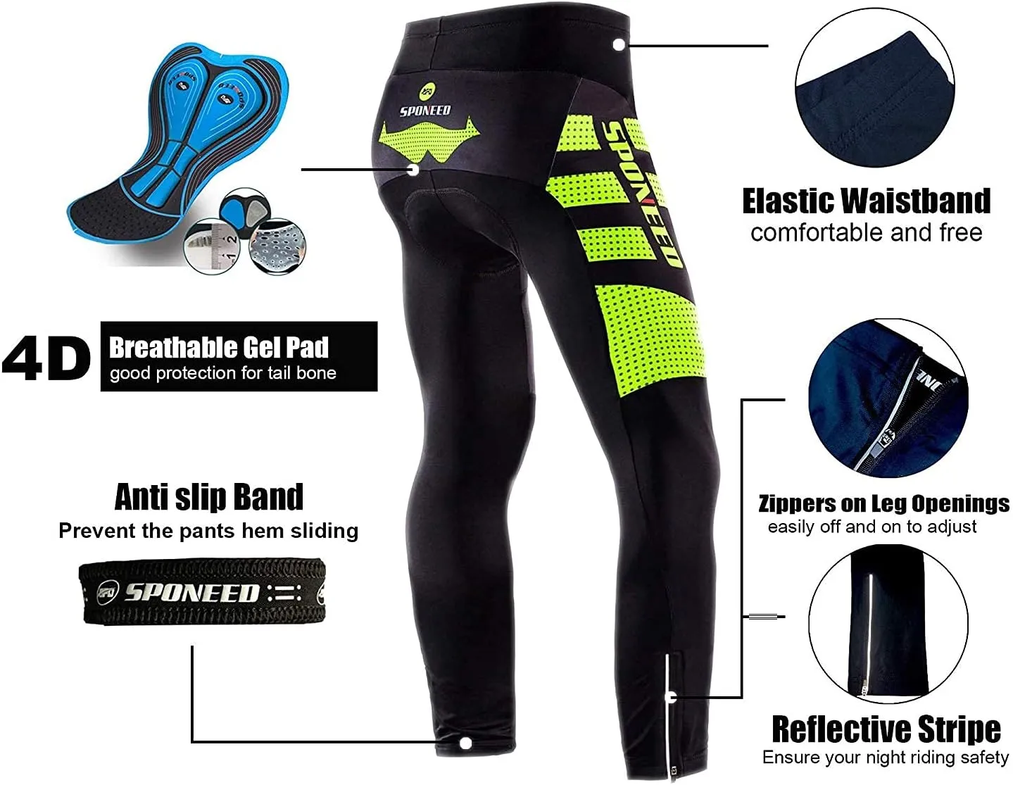sponeed Men's Cycling Jersey Full Sleeve Riding Wear Long Sleeve T Shirts Pants