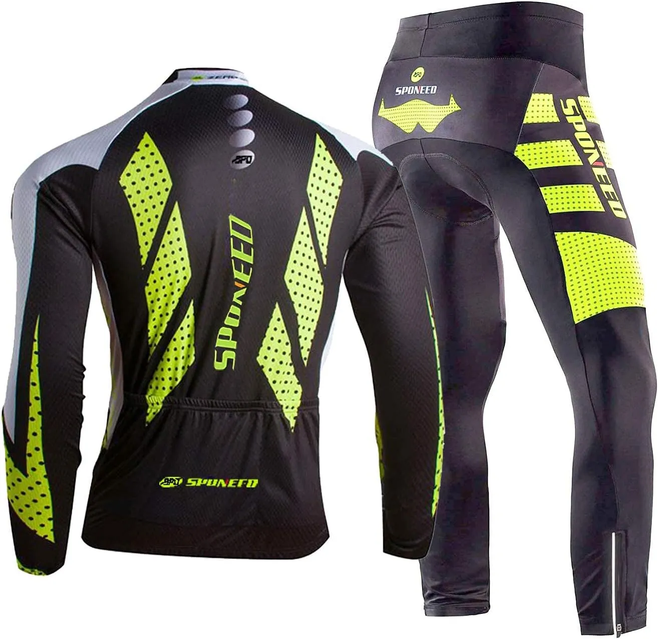 sponeed Men's Cycling Jersey Full Sleeve Riding Wear Long Sleeve T Shirts Pants