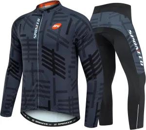 sponeed Men's Cycling Jersey Full Sleeve Riding Wear Long Sleeve T Shirts Pants