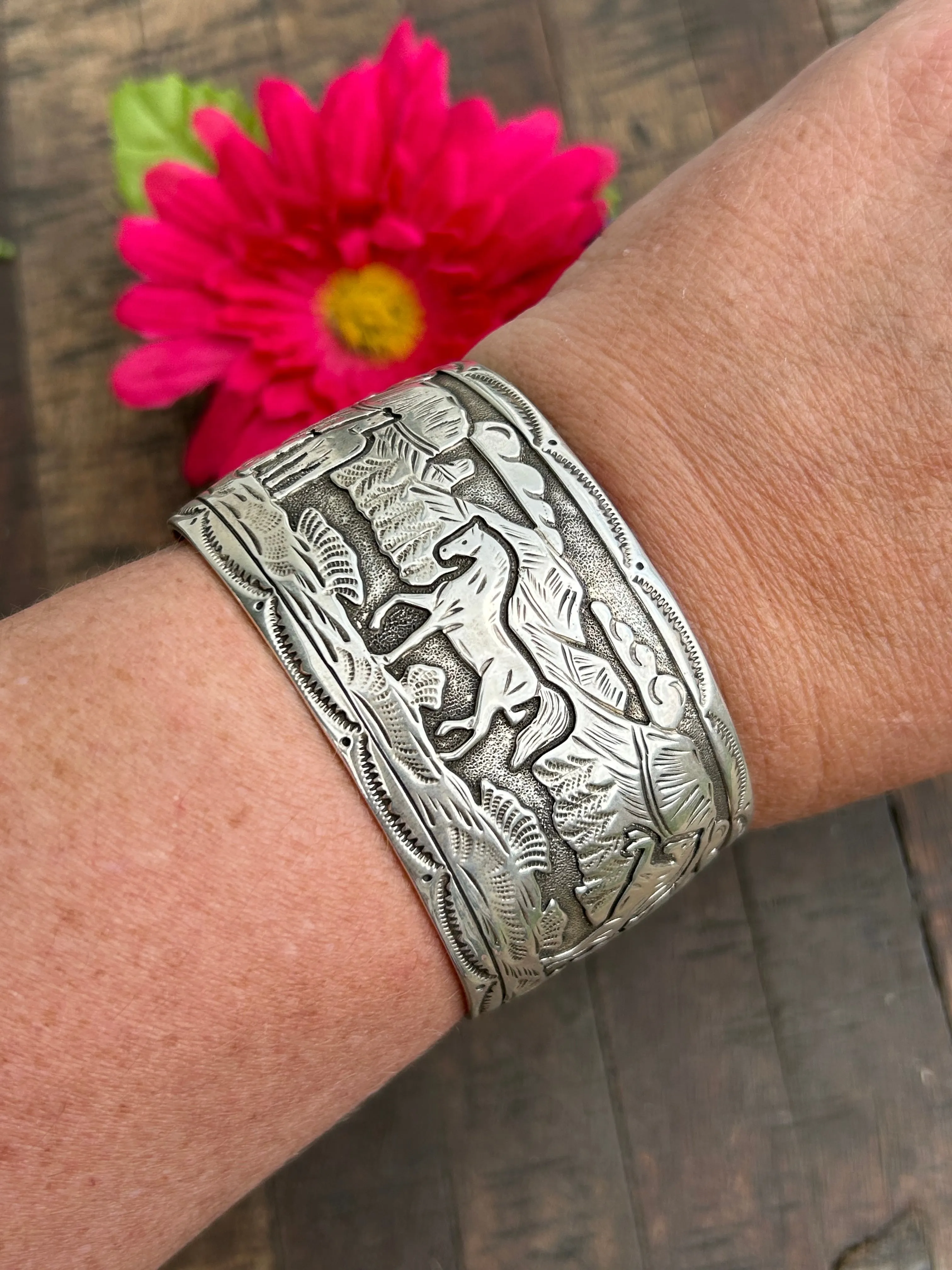 Sterling Storyteller Cuff