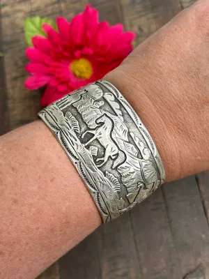Sterling Storyteller Cuff