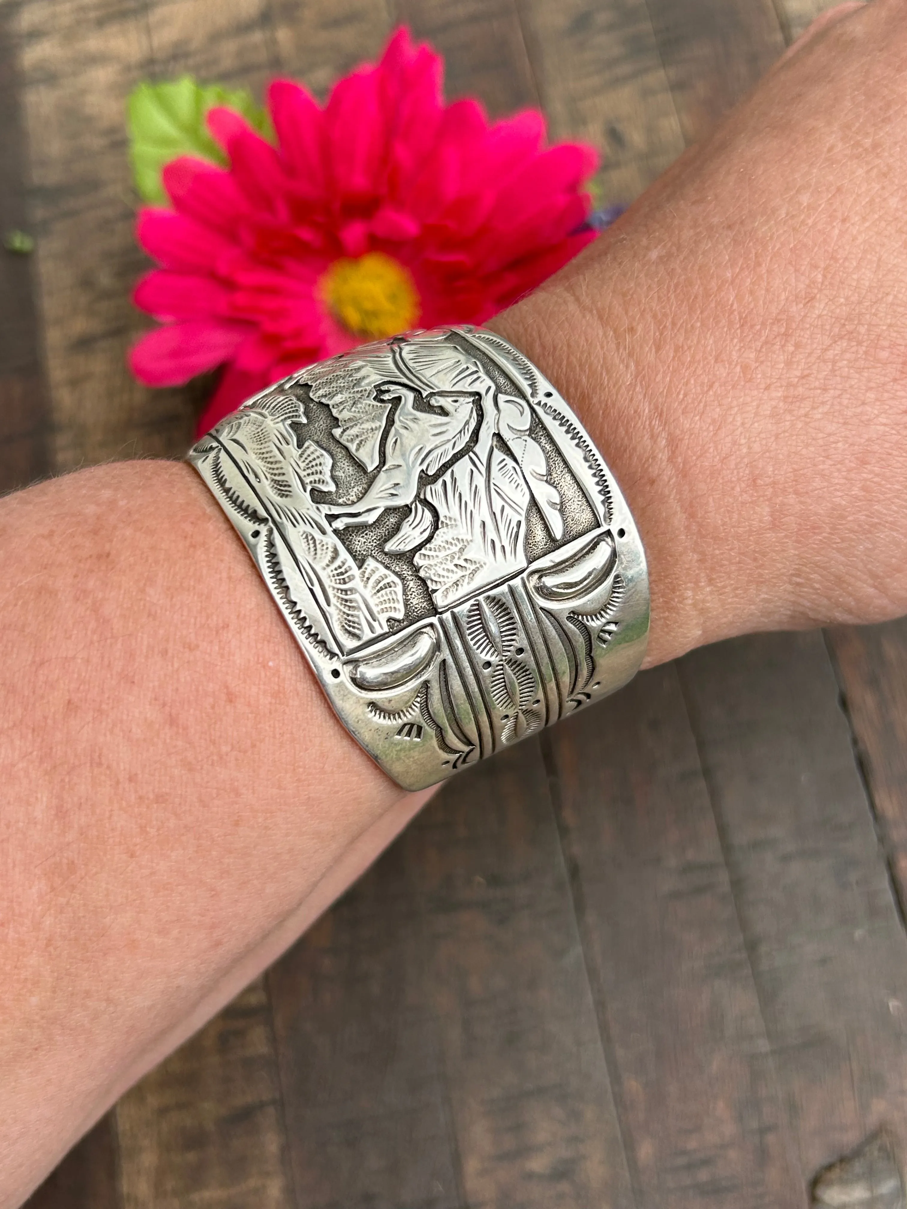 Sterling Storyteller Cuff