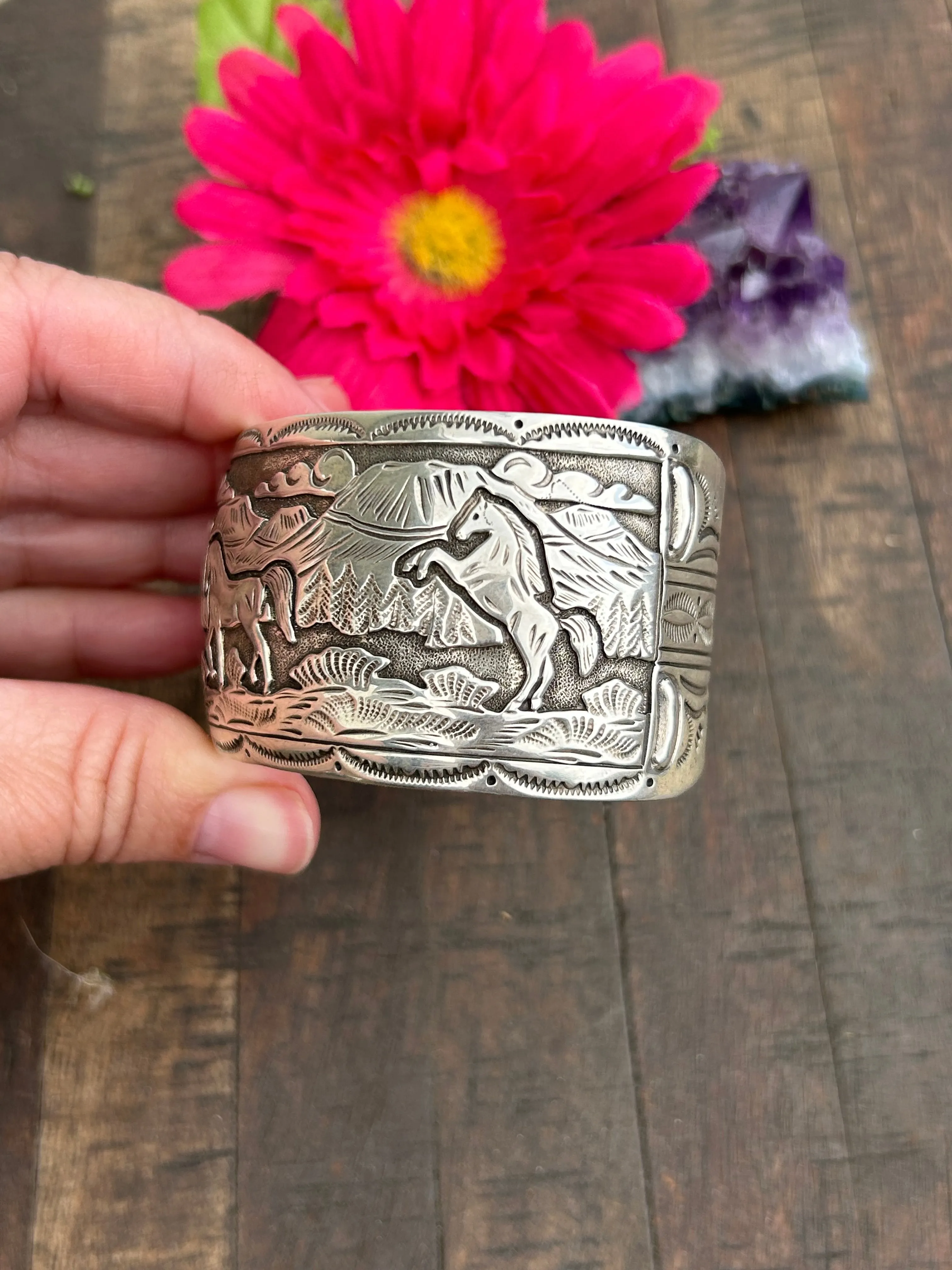 Sterling Storyteller Cuff