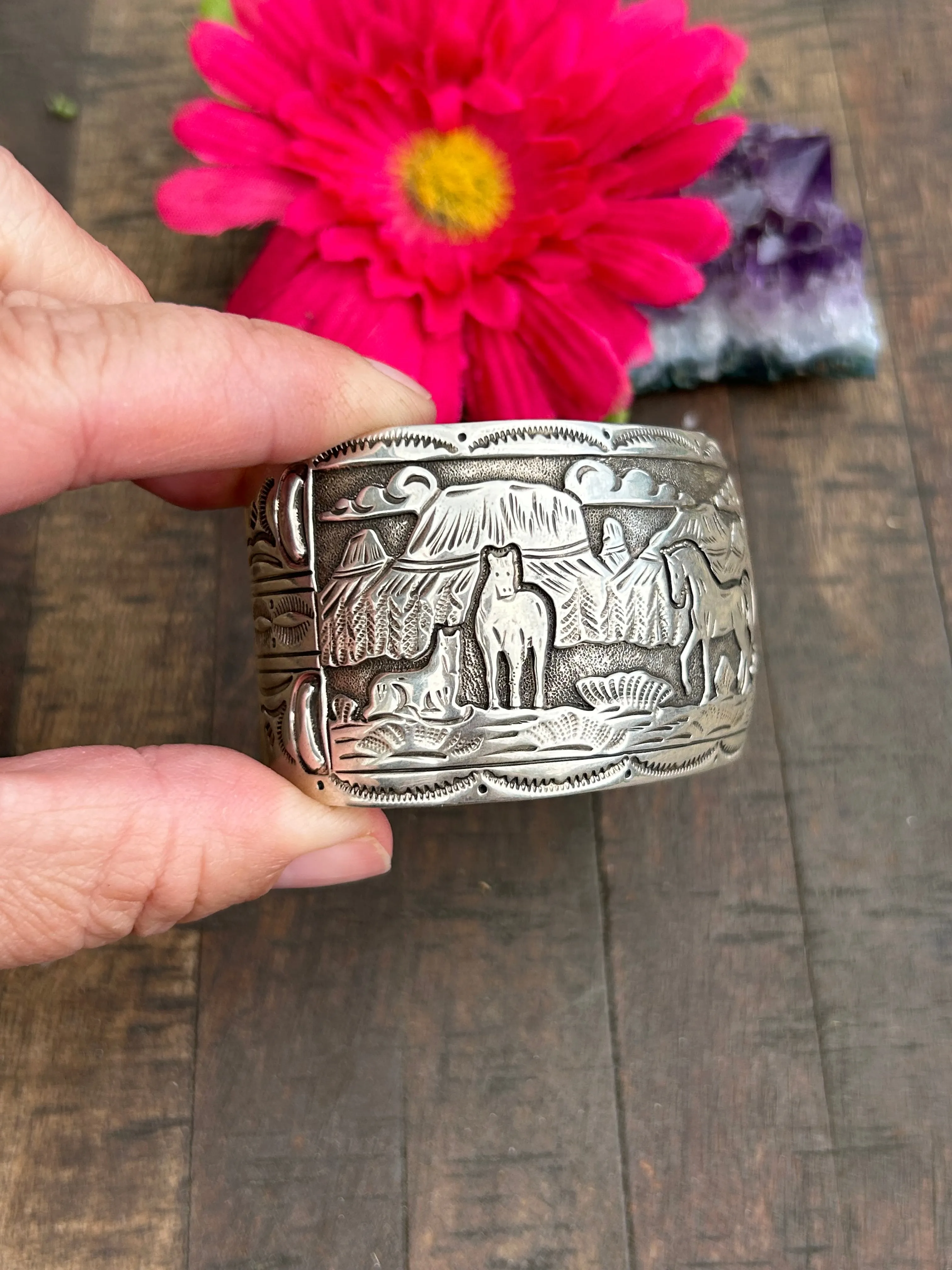 Sterling Storyteller Cuff