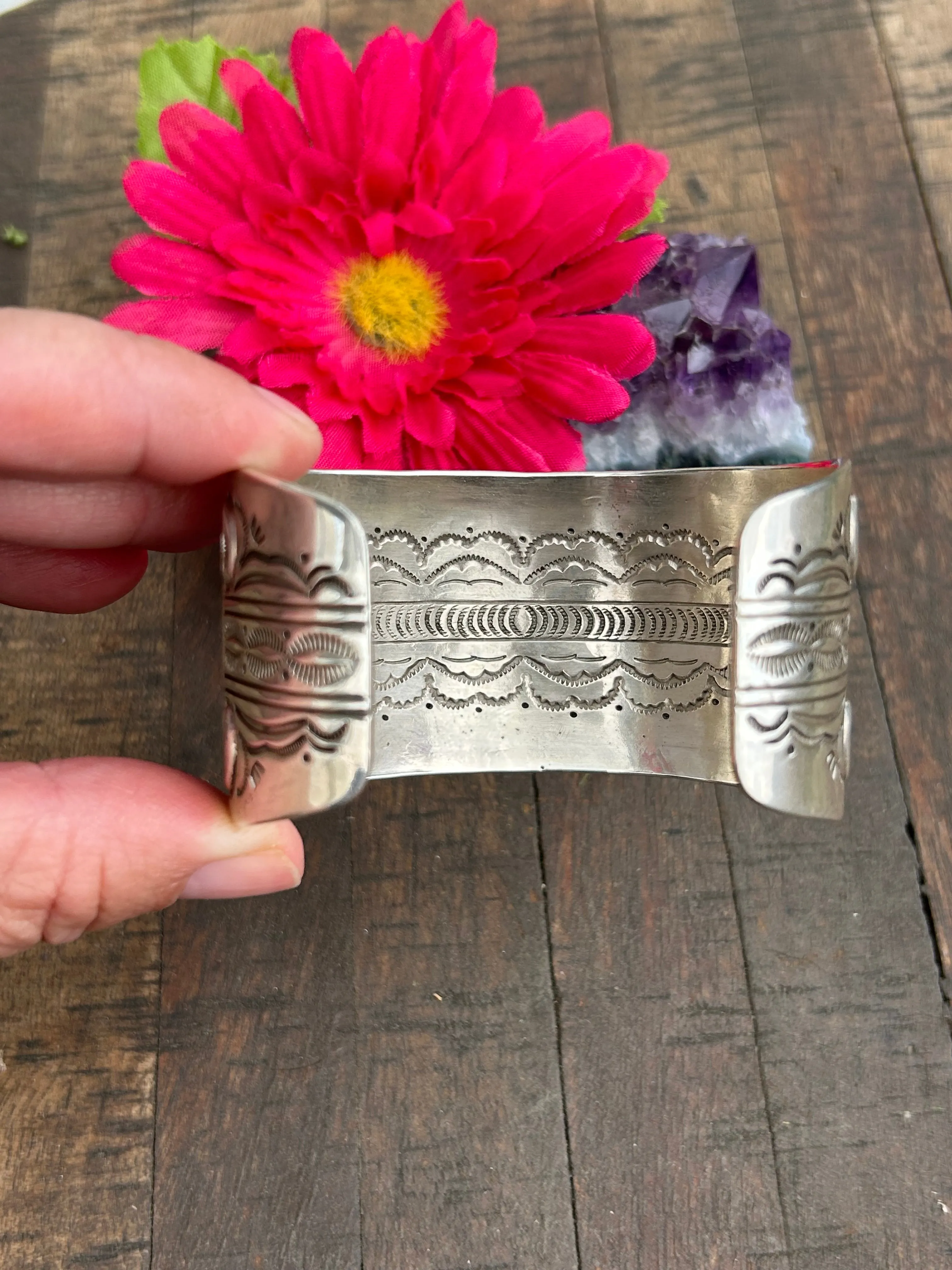 Sterling Storyteller Cuff