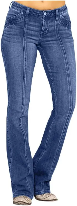 Straight Leg Jeans for Women Jeans Poket Pants Mid Casual Denim Lace Women's Jeans Clothes for Women Black Pants for
