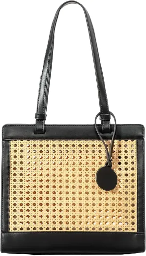 Straw Beach Bag for Women Summer Woven Rattan Tote Bag Straw Purses and Handbags for Vacation with Pendant