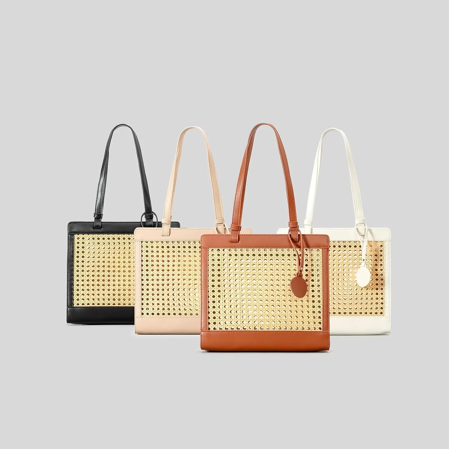 Straw Beach Bag for Women Summer Woven Rattan Tote Bag Straw Purses and Handbags for Vacation with Pendant