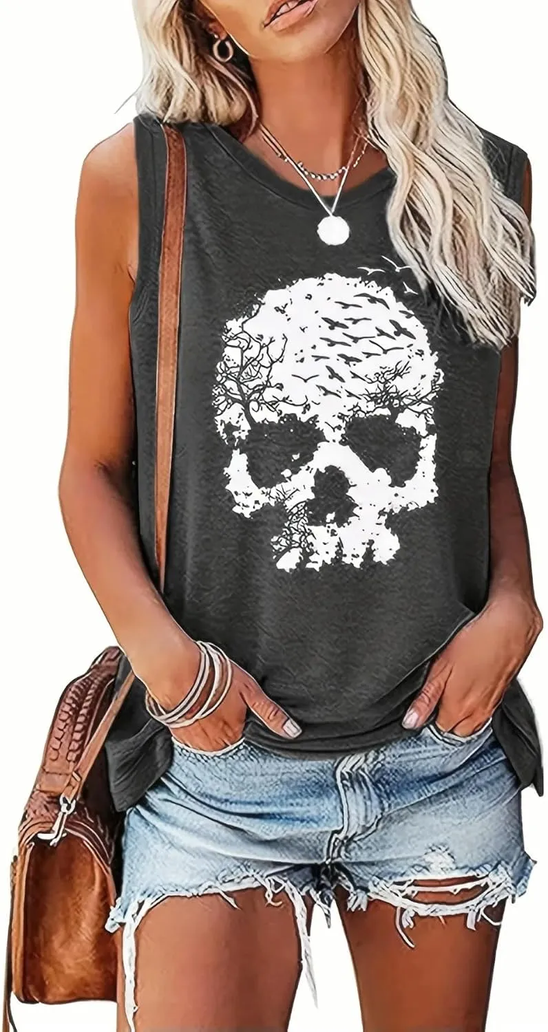 Summer Women's Casual Sleeveless Tank Top T-Shirt Vest Tops Camisole Tops Womens Vest Tops