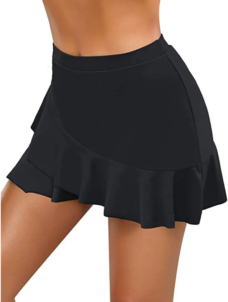 Swim Skirts for Women Swimwear High Waisted Tummy Control Skorts with Built-in Shorts Bathing Suit Bottom