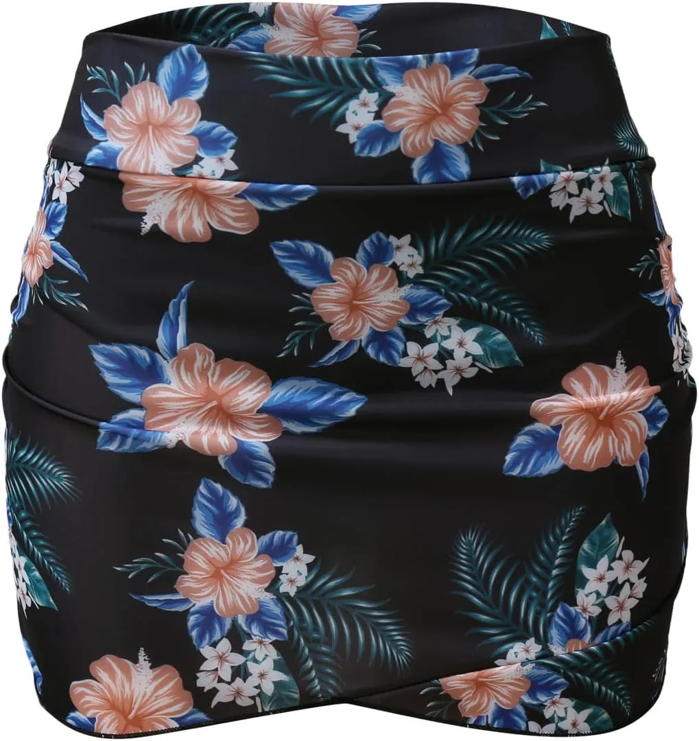 Swim Skirts for Women Swimwear High Waisted Tummy Control Skorts with Built-in Shorts Bathing Suit Bottom