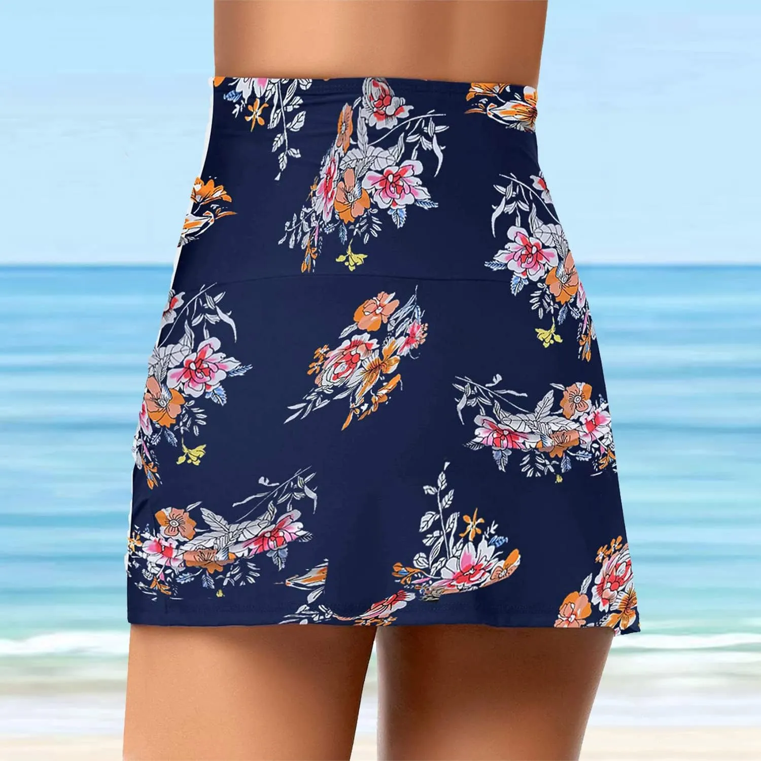 Swim Skirts for Women Swimwear High Waisted Tummy Control Skorts with Built-in Shorts Bathing Suit Bottom