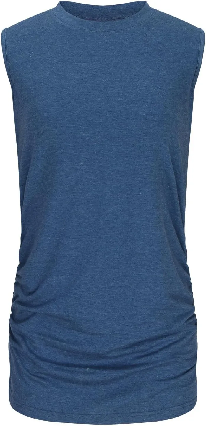 Tank Top for Women 2024 Trendy High Neck Casual Loose Sleeveless Tops Shirts Summer Beach Workout Camisole Tank Tops