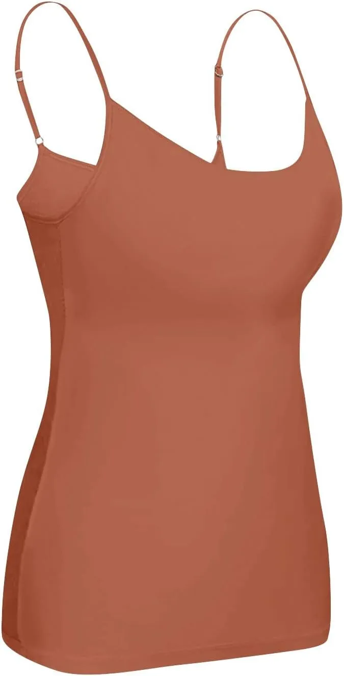 Tank Top, with Built in Bra Sports 2025 Summer Spaghetti Strap Camisoles Cami Sleeveless Trendy Lingerie