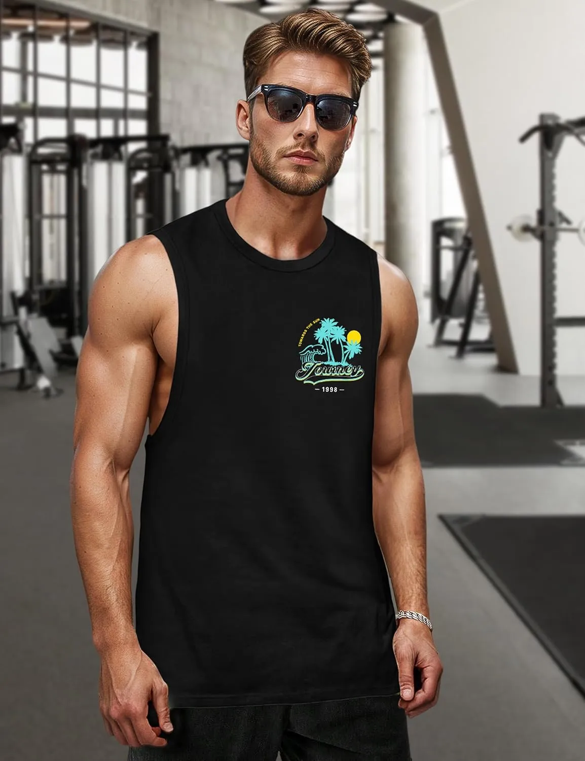 Tank Tops for Men, Sleeveless Workout Shirts for Men Graphic Mens Muscle Tank Tops Workout Athletic Tank Tops for Men